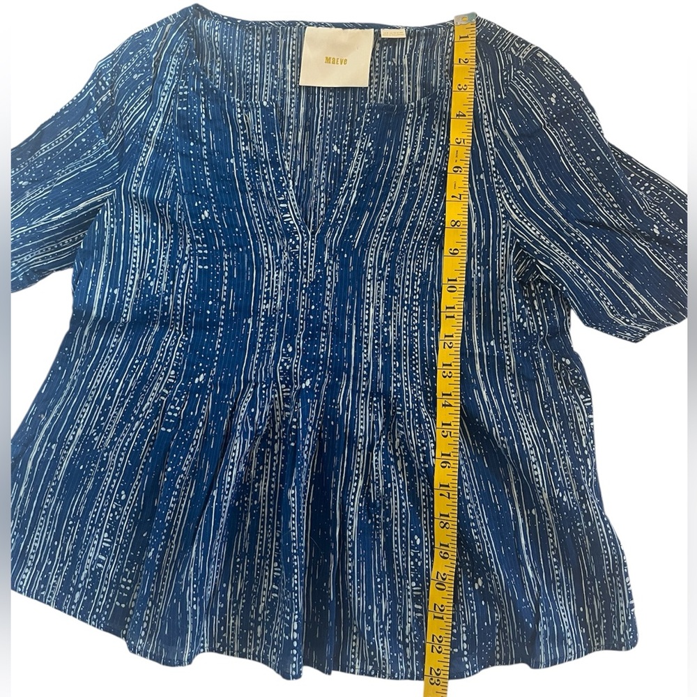 Anthropologie Maeve pleated shirt Sz US 8 - Picture 7 of 7